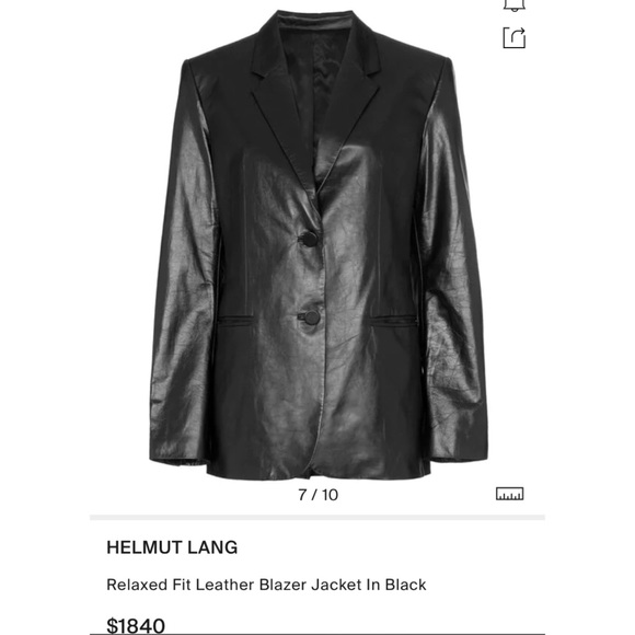 Helmut Lang Boyfriend Relaxed fit Leather Blazer - Picture 10 of 16